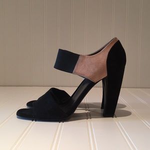 Prada Black & Beige Suede Heels size 38
